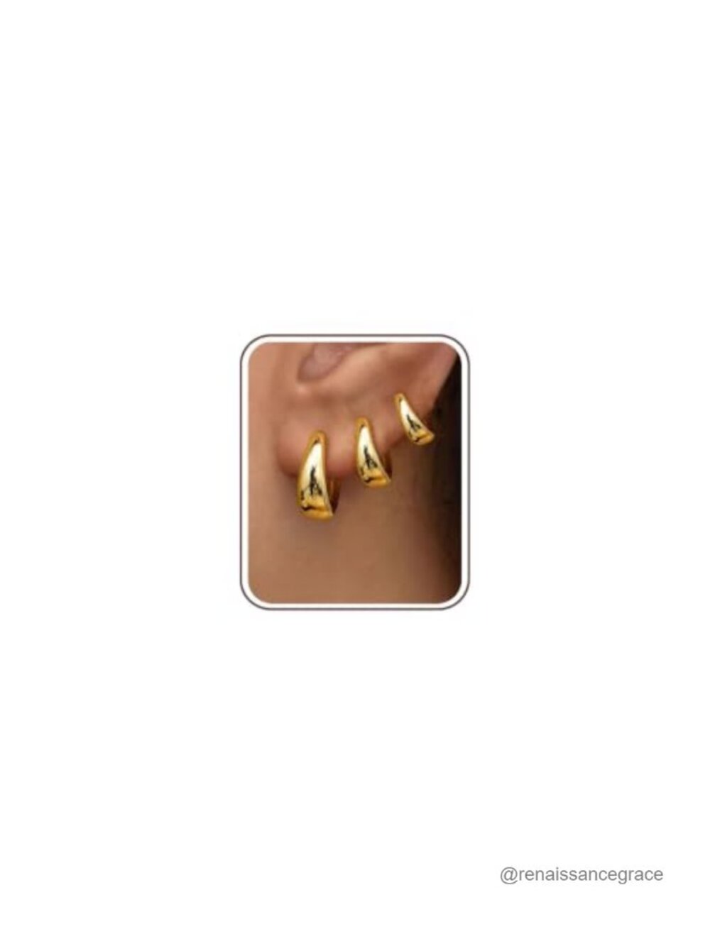3 Pairs Gold Hoop Earrings Set for Women Trendy Chunky Small Huggie 14K Gold